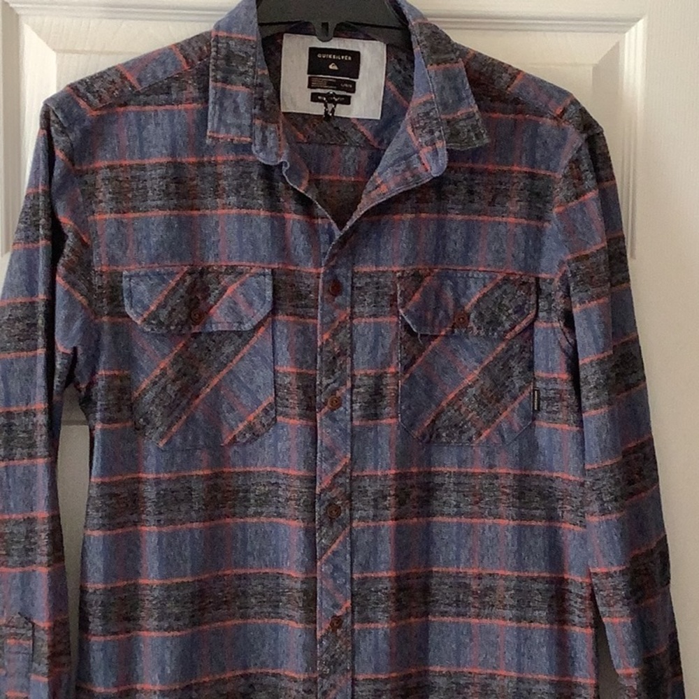 Quicksilver Men's Modern Fit Long Sleeve Plaid Flannel Button Down Shirt